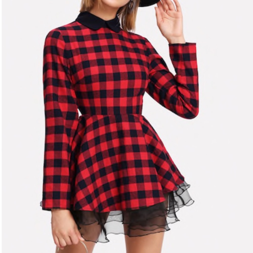 Black and red checkered dress
